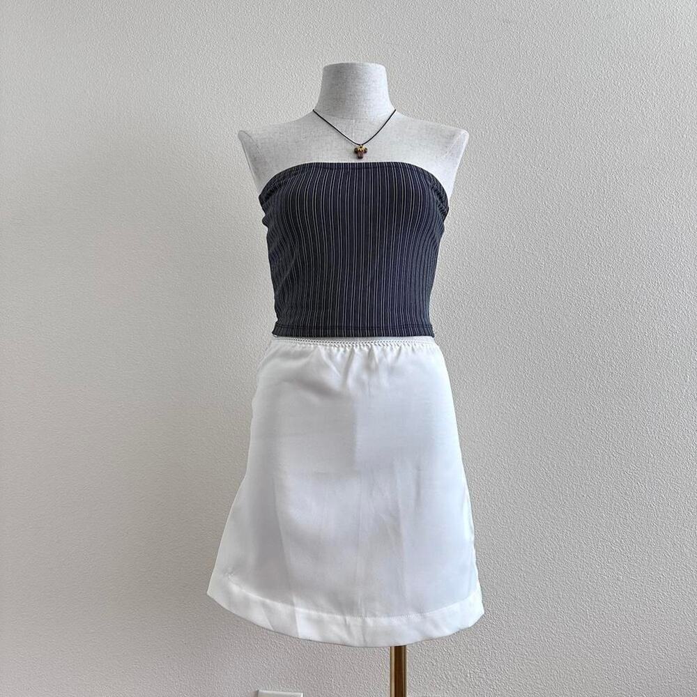 cream satin mini slip underskirt